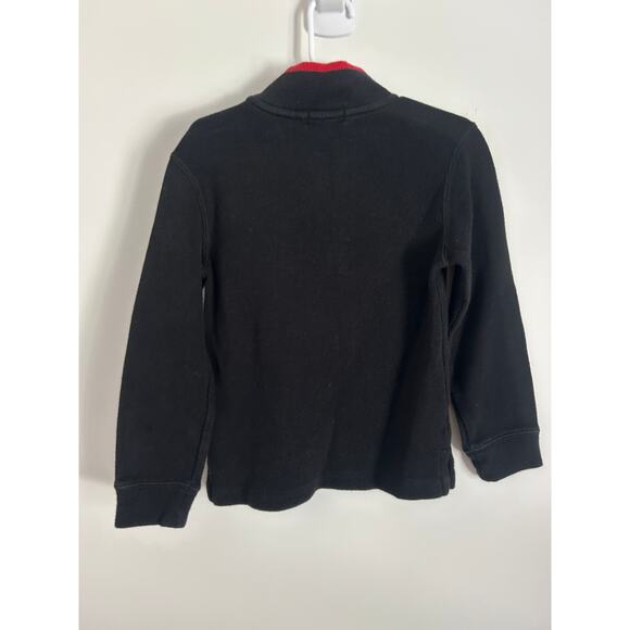 Polo Boys Size 5 Black & Red 1/4 Zip Knit Pullover Sweater – Preppy Warm Winter - Picture 6 of 8